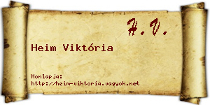Heim Viktória névjegykártya